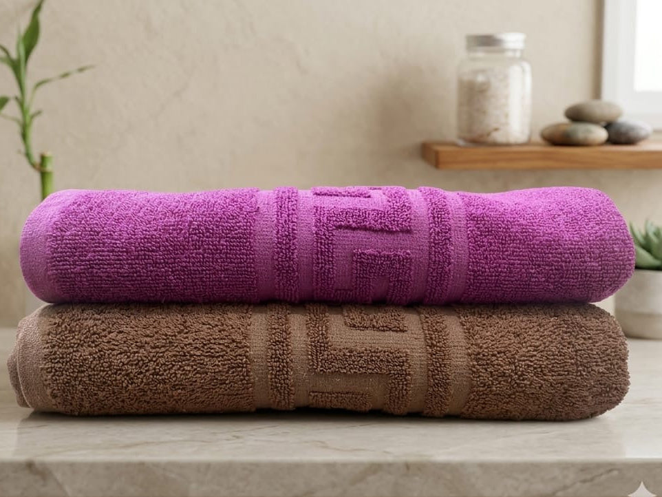 Pack of 2 Premium Export Quality Bath Towel 100% Cotton | High Absorbent (28x58 inches)