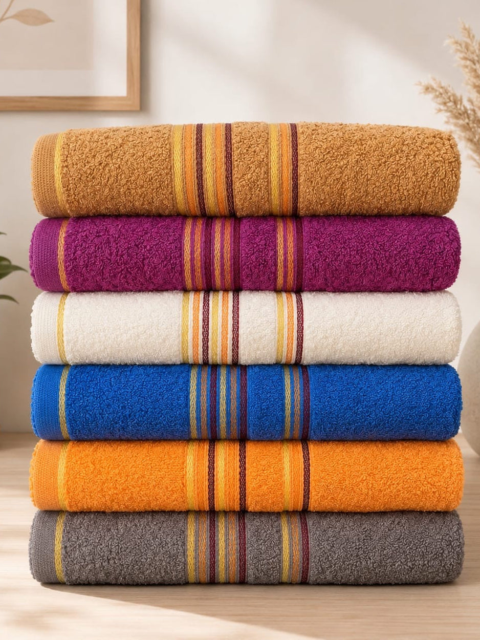 🏁 linen Export Quality Bath towels (27X53 Inches) (Random colours )