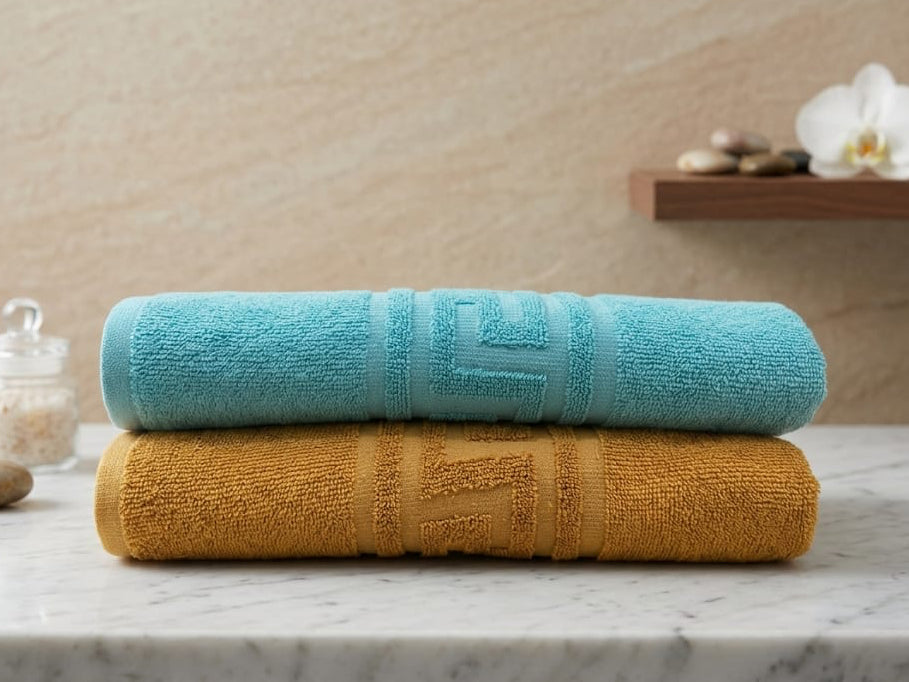 Pack of 2 Premium Export Quality Bath Towel 100% Cotton | High Absorbent (28x58 inches)