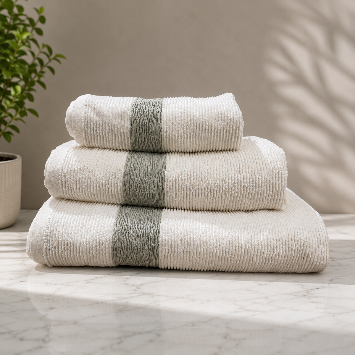 🛁 Aesthetic Border Export Quality Bath towel set (20X40, 27x54 , 40X60 Inches)