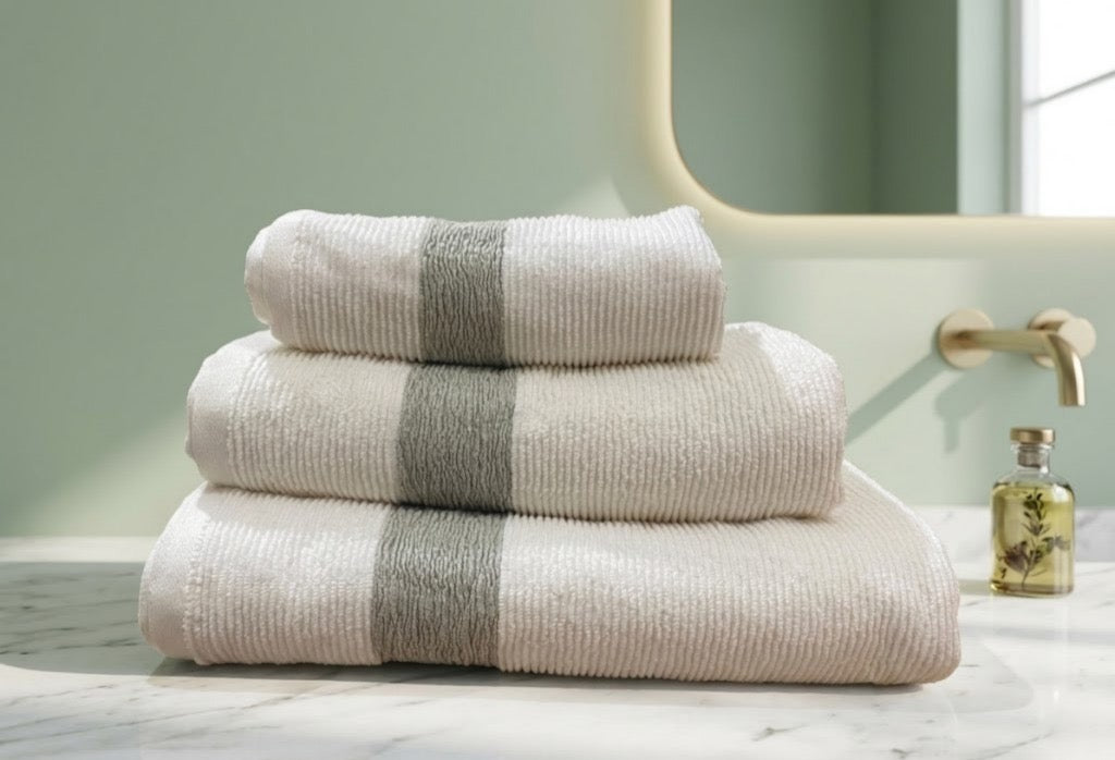 🛁 Aesthetic Border Export Quality Bath towel set (20X40, 27x54 , 40X60 Inches)