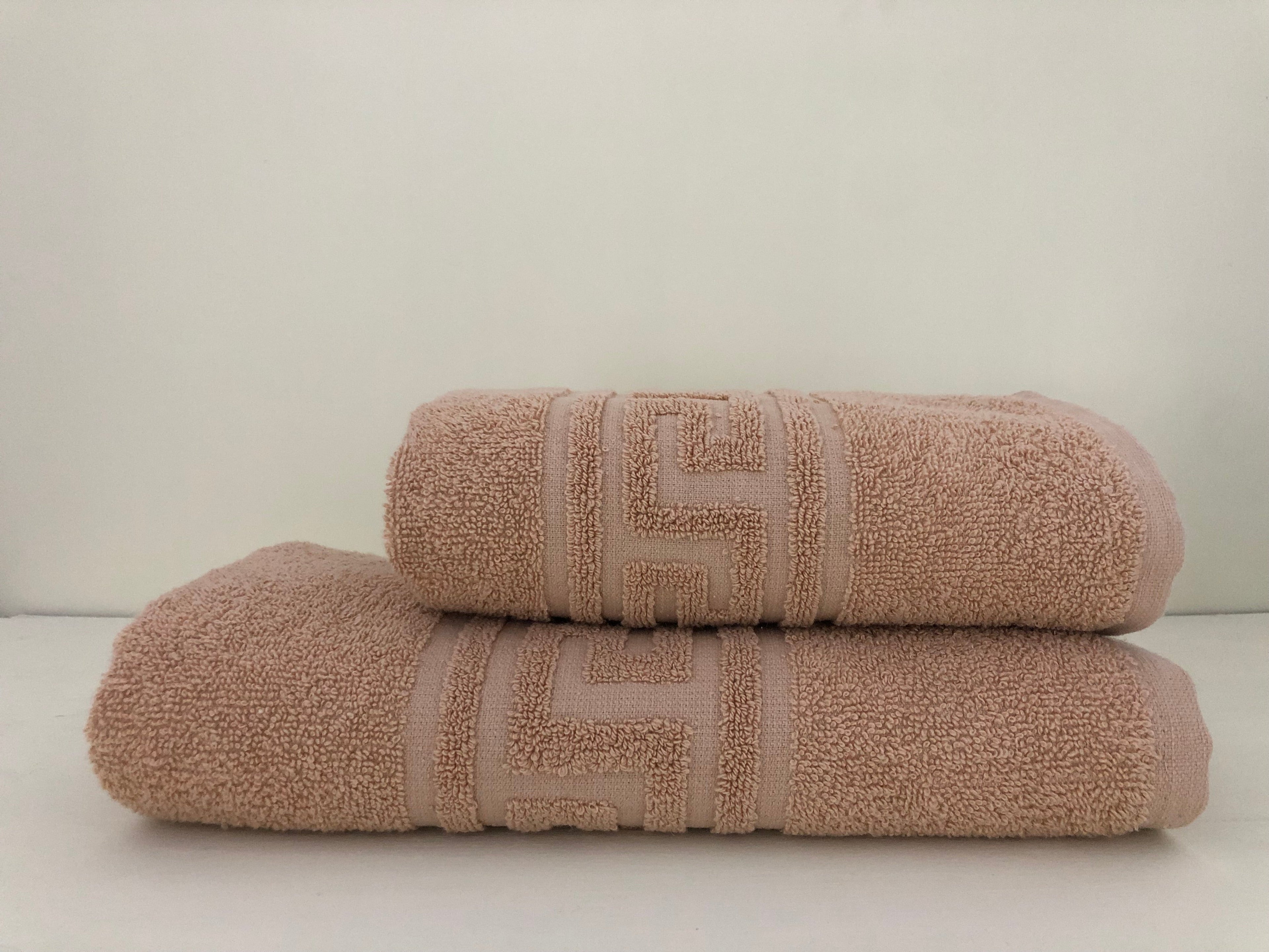 🇬🇷 Greek Border Export Quality Bath towels set (24X40, 28X58 Inches)