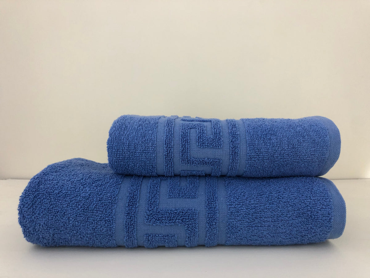 🇬🇷 Greek Border Export Quality Bath towels set (24X40, 28X58 Inches)