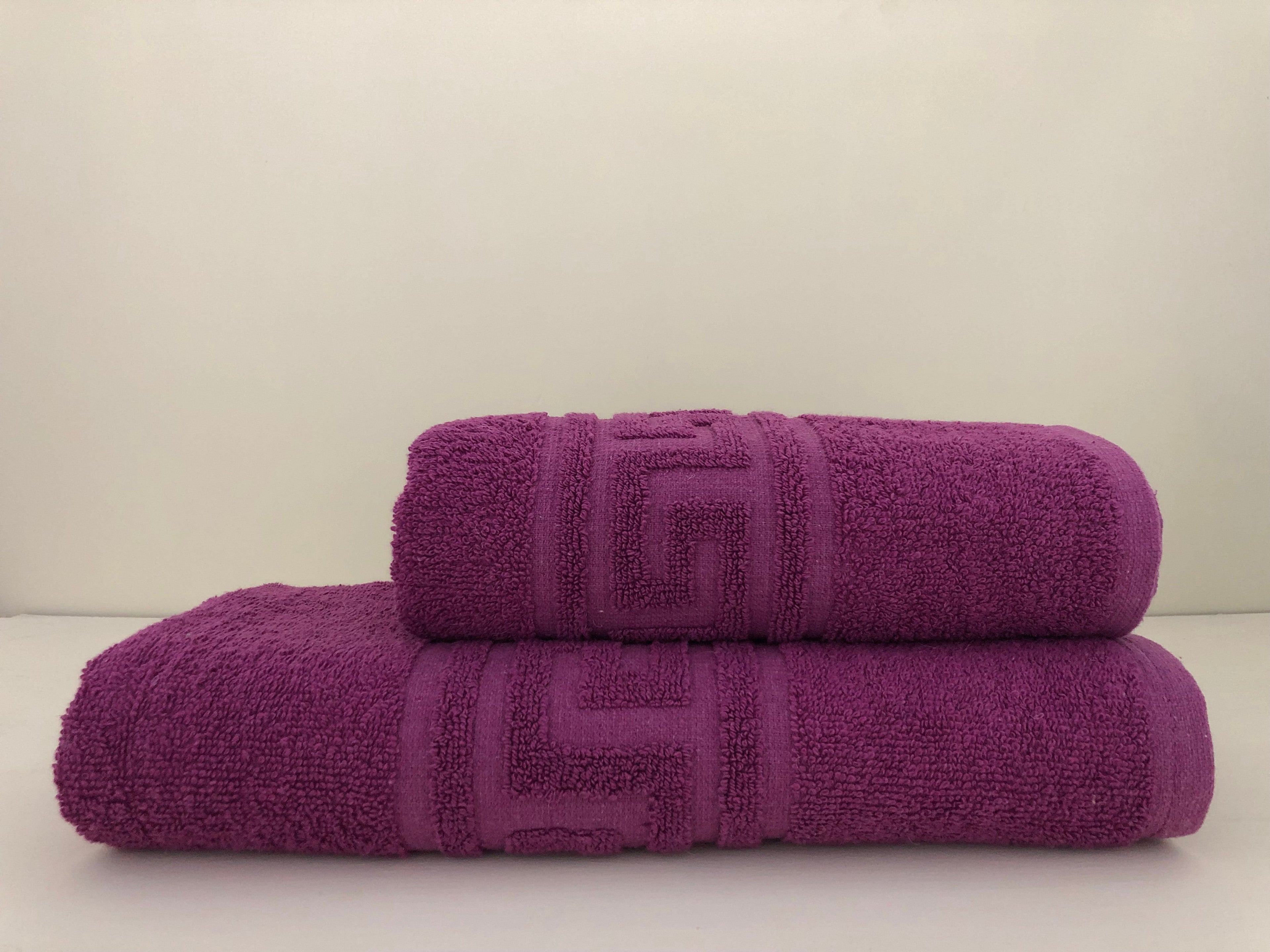 🇬🇷 Greek Border Export Quality Bath towels set (24X40, 28X58 Inches)