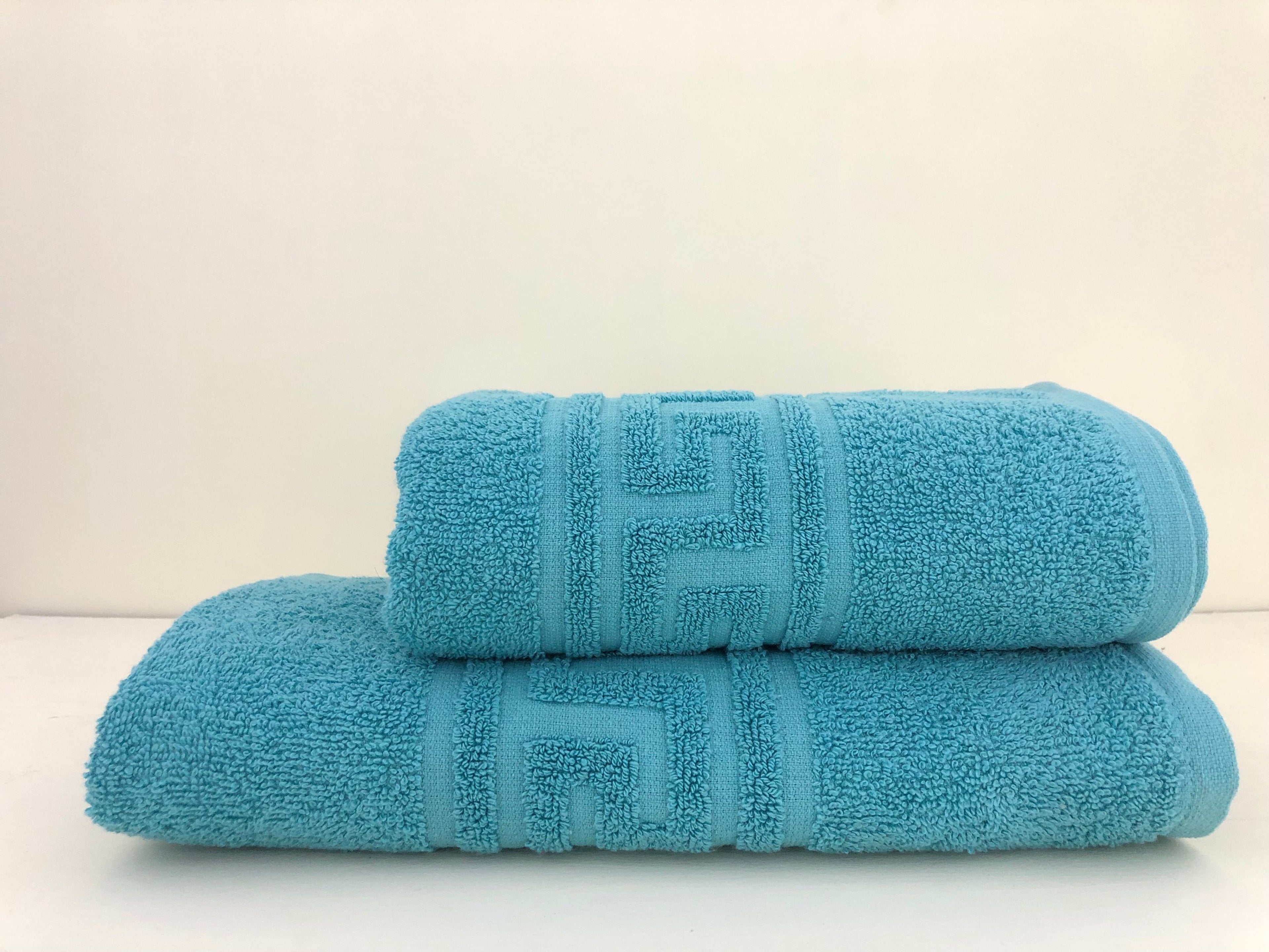 🇬🇷 Greek Border Export Quality Bath towels set (24X40, 28X58 Inches)